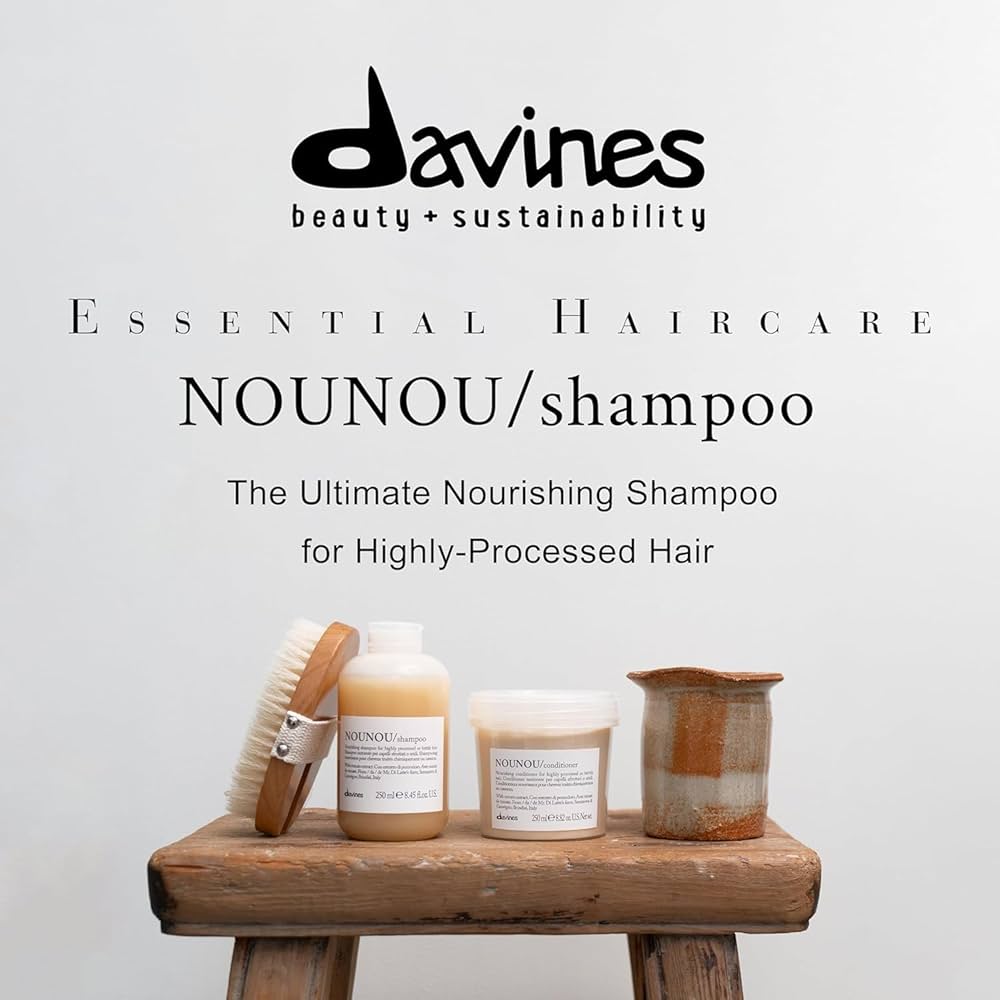 Davines Essential Haircare Nounou Shampoo 75 ml – Nourishing Shampoo for Damaged, Chemically Treated Hair