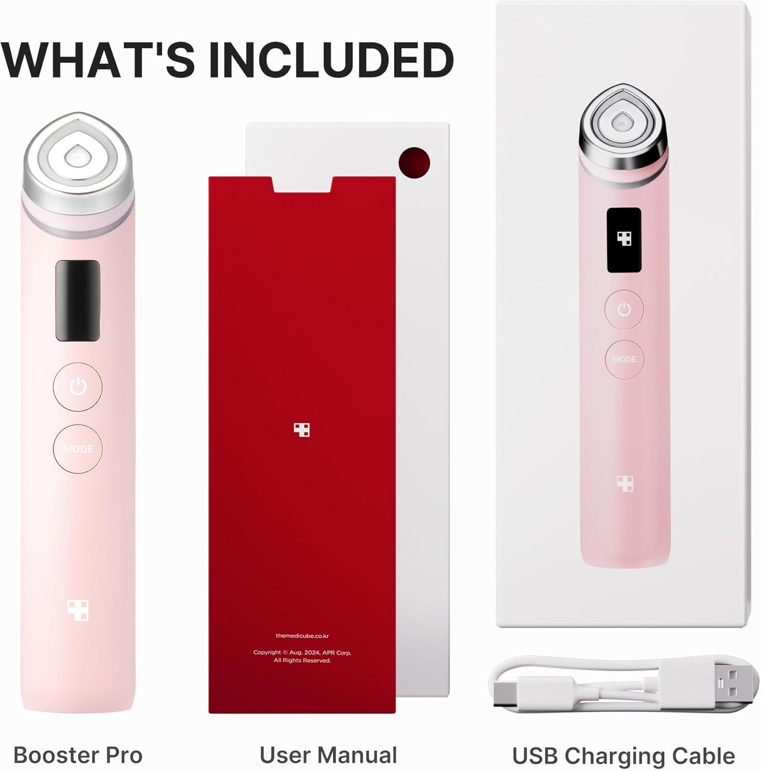 Medicube Age-R Booster Pro Pink 6-in-1 Real Glass Glow Device