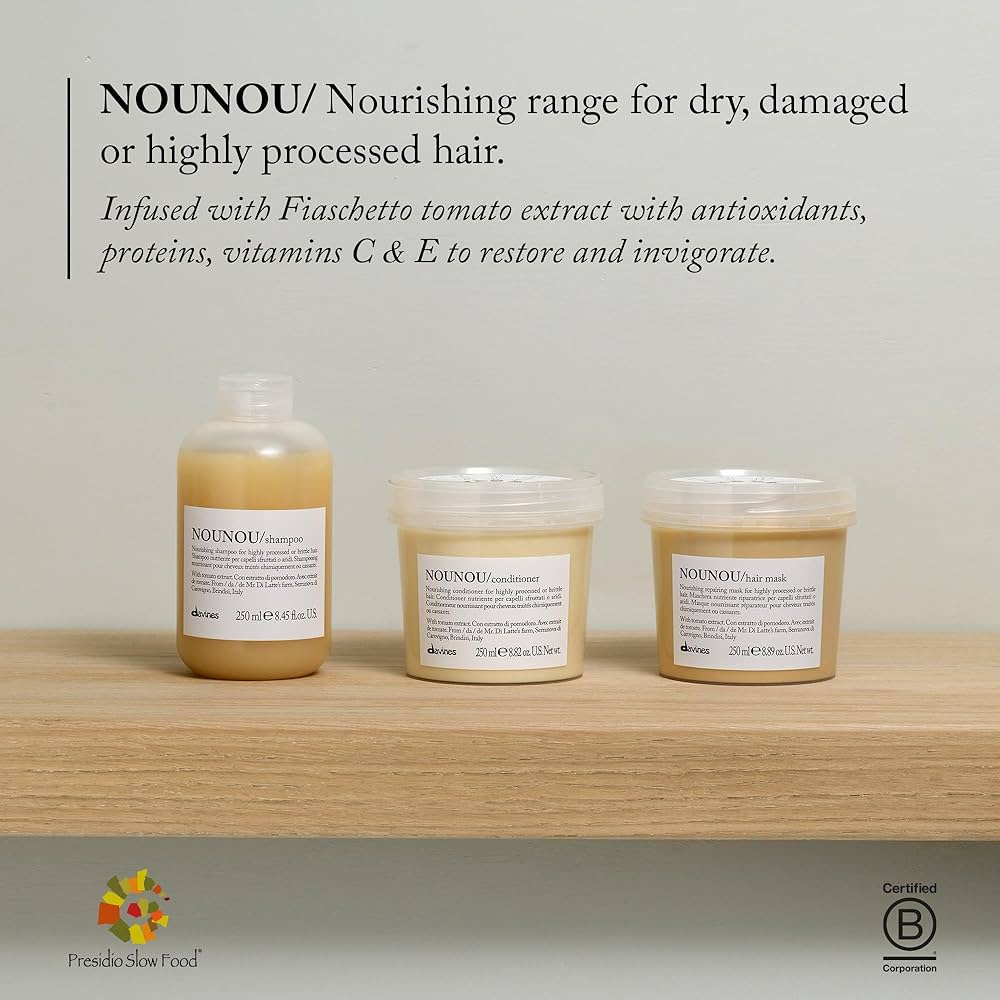 Davines Essential Haircare Nounou Shampoo 75 ml – Nourishing Shampoo for Damaged, Chemically Treated Hair