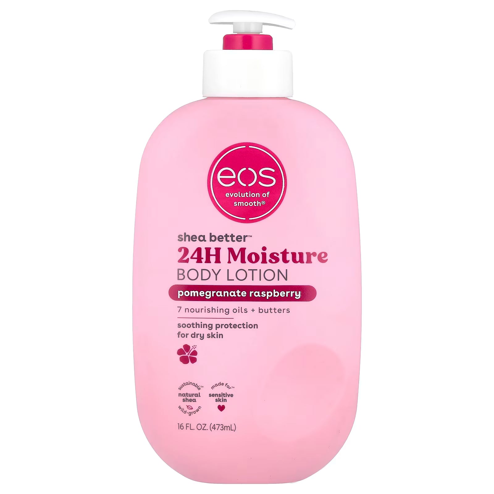 EOS, Shea Better™, 24H Moisture Body Lotion, Pomegranate Raspberry, 16 fl oz (473 ml)