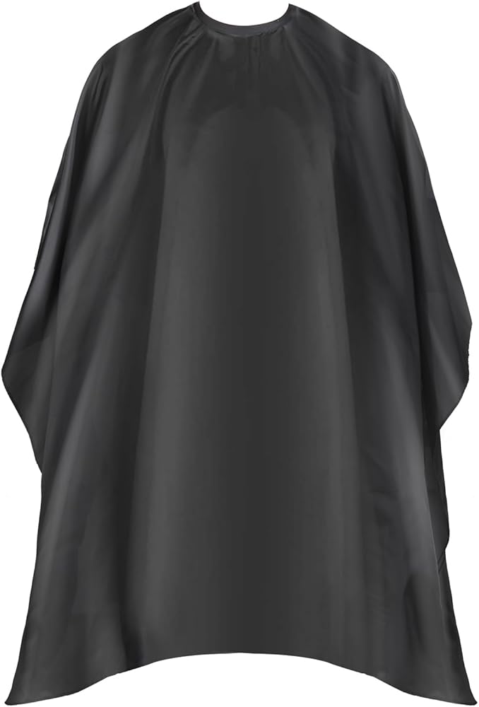 Black barber cape on a white background