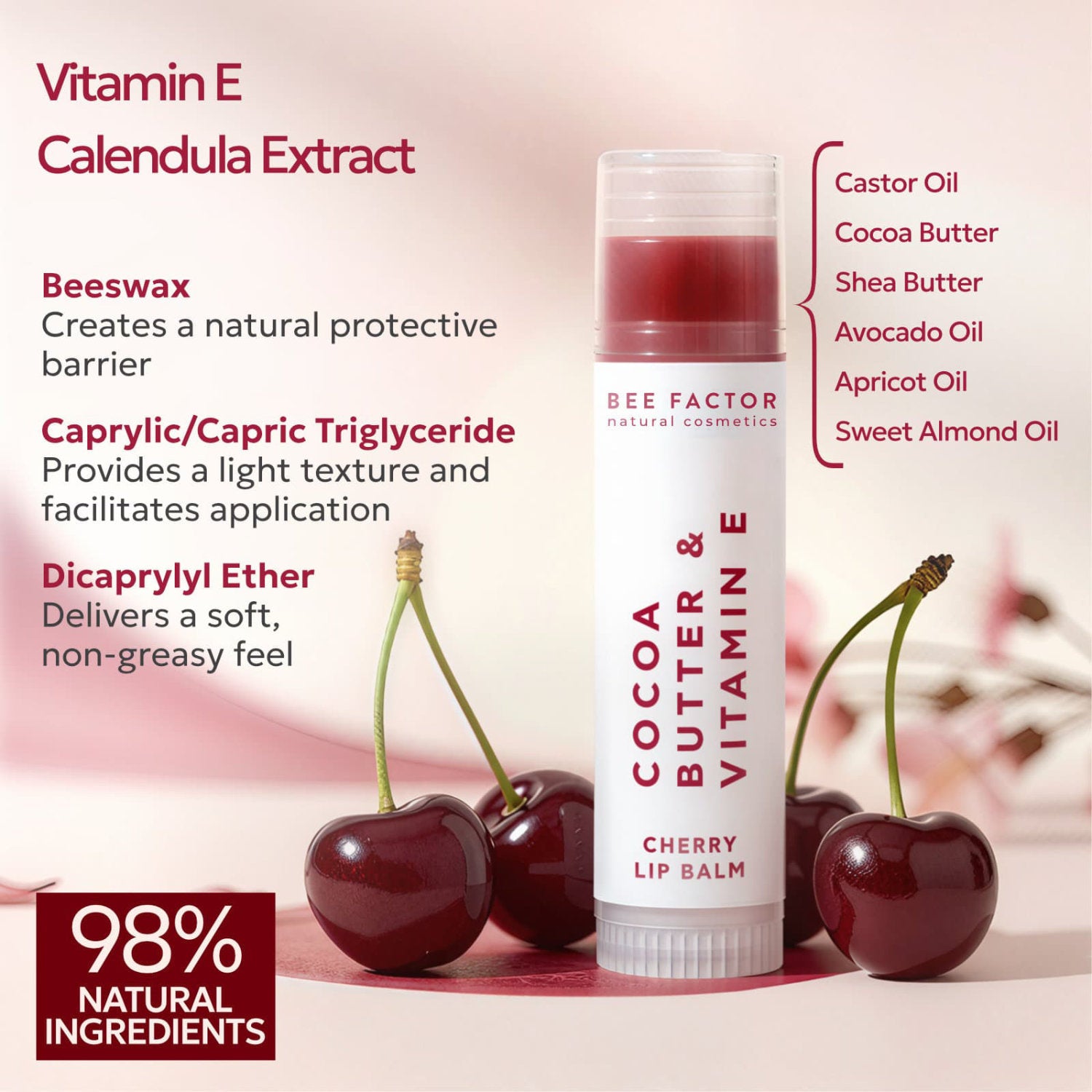 Bee Factor Natural Cosmetics Cherry Lip Balm 5ml