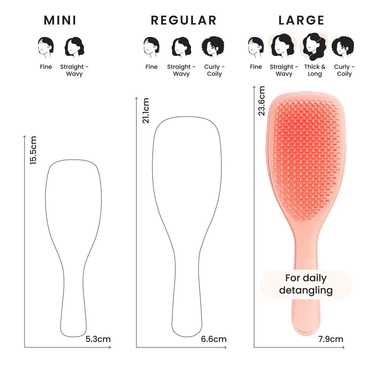 Tangle Teezer Detangling Large Hairbrush Peach Glow