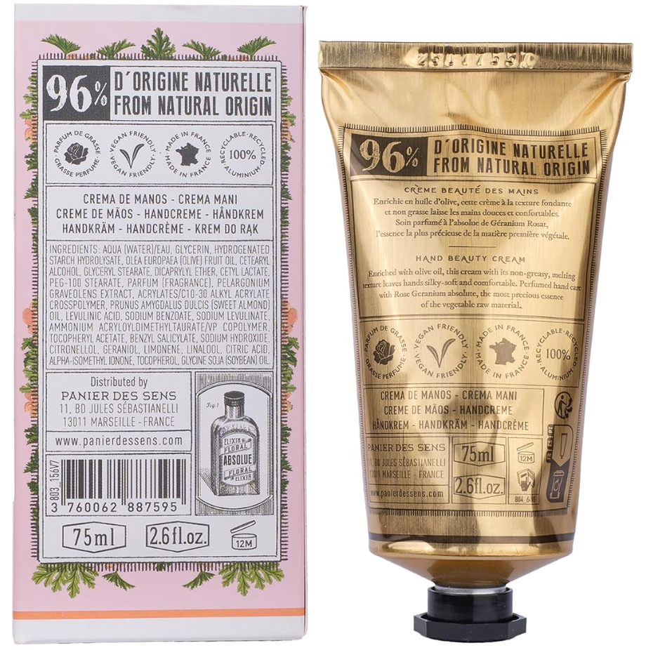 Panier Des Sens Absolute Hand Cream Rose Geranium 75ml