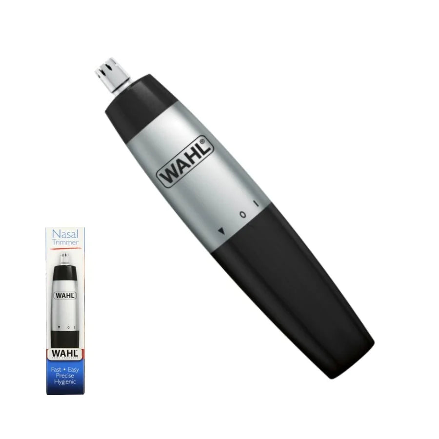 Wahl nasal trimmer with packaging on a white background