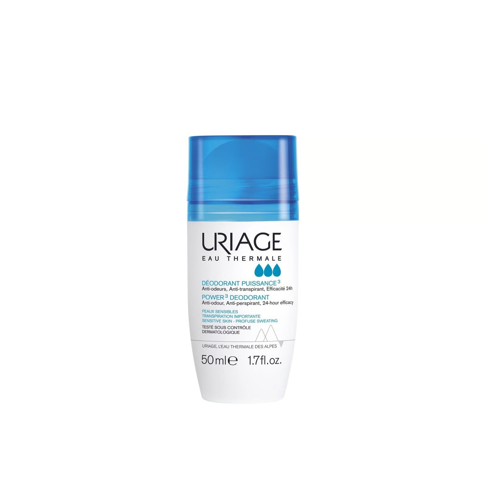 Uriage Power 3 Deodorant Roll On, Anti-Perspirant - 50ml