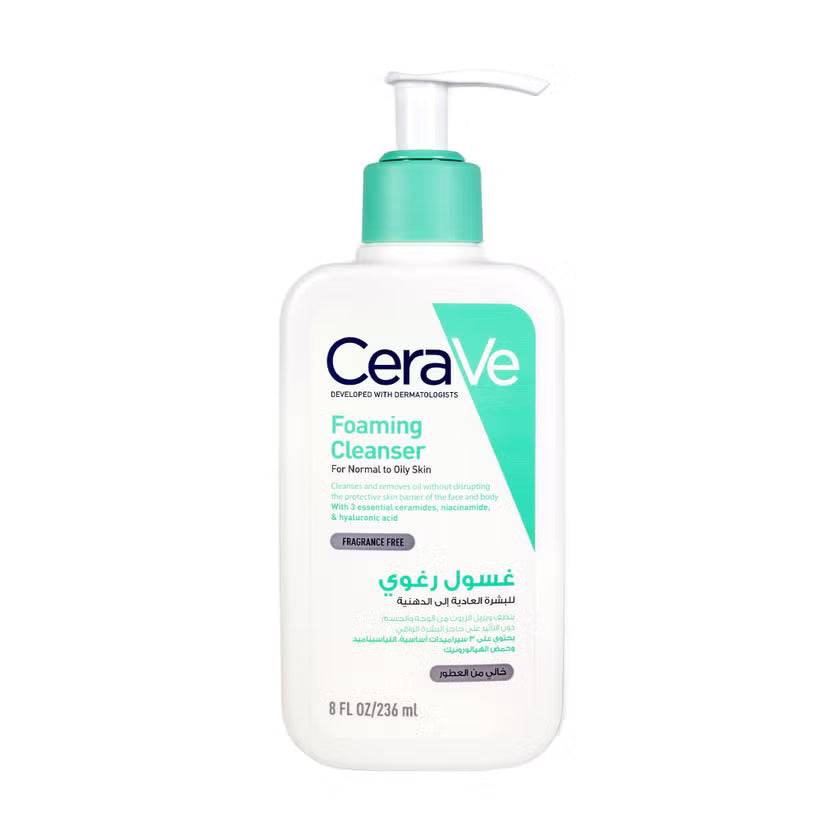 CeraVe Foaming Cleanser Gel Moussant Normal to Oily Skin 236ml.