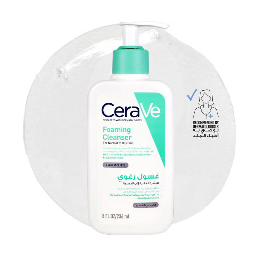 CeraVe Foaming Cleanser Gel Moussant Normal to Oily Skin 236ml.