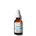 The Ordinary hair care serum bottle with dropper on a white background