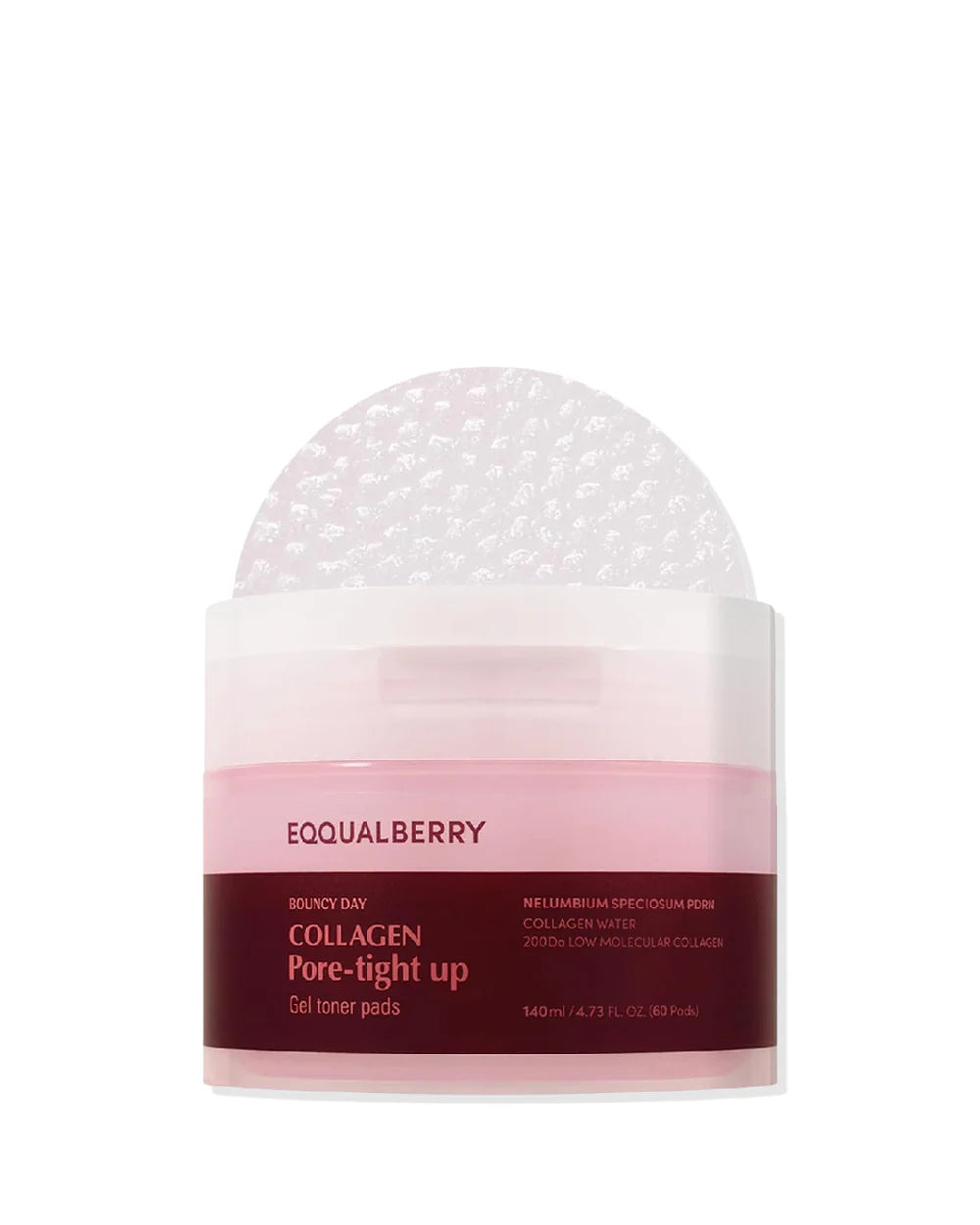 EQQUALBERRY COLLAGEN PORE-TIGHT UP GEL TONER PADS 140ML/60PADS