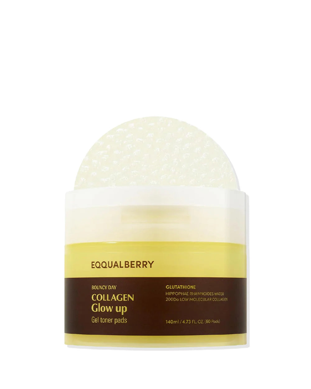EQQUALBERRY COLLAGEN GLOW UP GEL TONER PADS 140ML/60PADS
