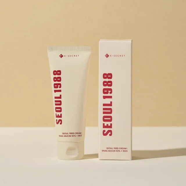 K-Secret Seoul 1988 Snail Mucin Cream 93% + Rice, Antiaging Skincare 100ml