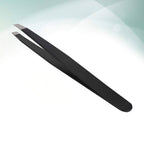 Black slant-tip tweezers on a light gray background