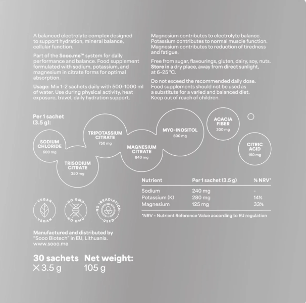 SOOO hydrated: precision electrolyte complex