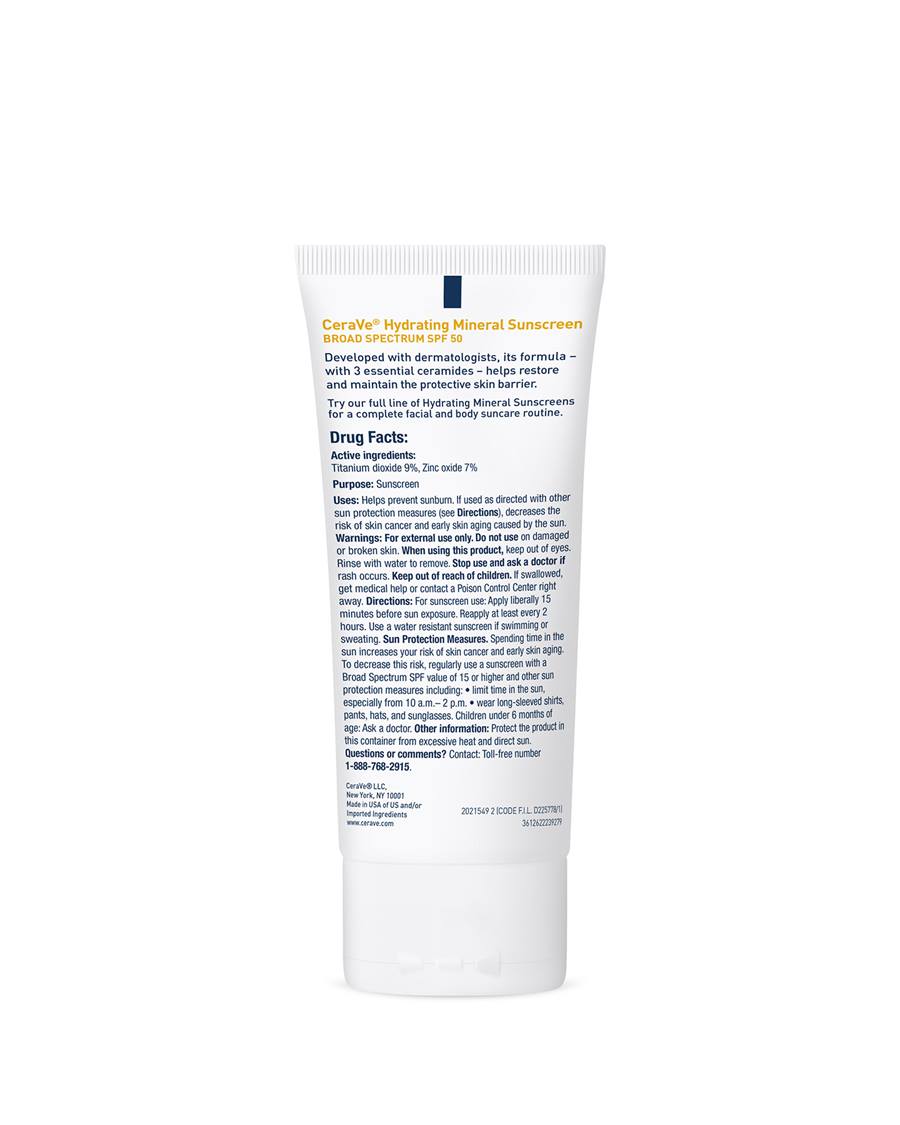CeraVe hydrating mineral sunscreen spf 50 75ml