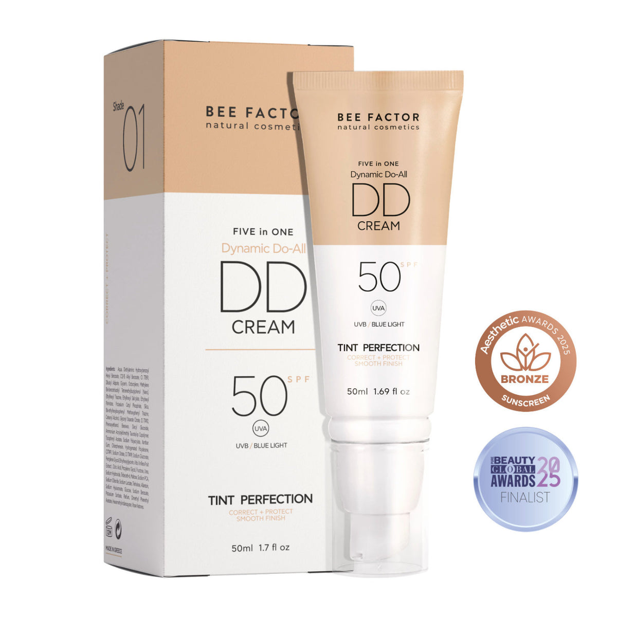 Bee Factor Natural Cosmetics DD Cream SPF50 Shade 01 60 ml