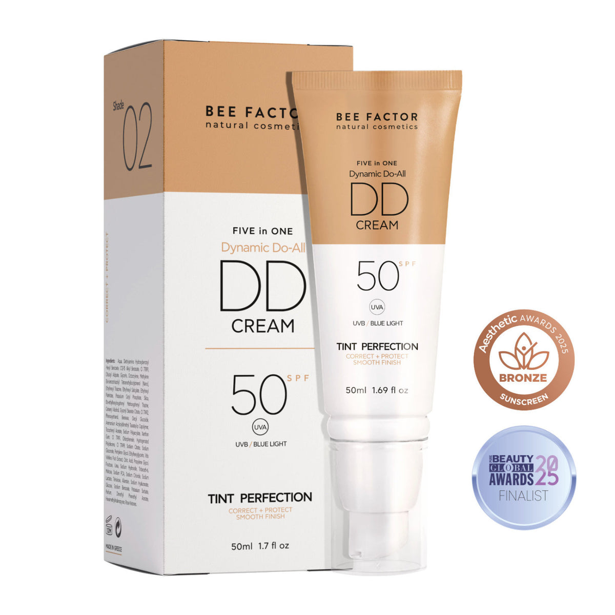 Bee Factor Natural Cosmetics DD Cream SPF50 Shade 02 - 60ml