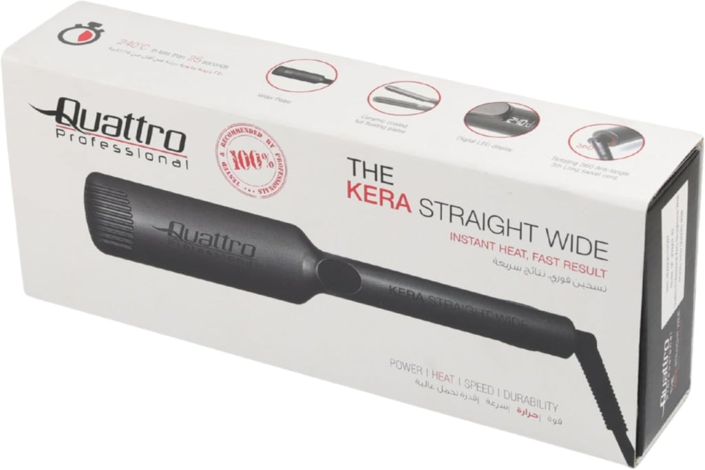Quattro Professional Kera Straightener WIDE 220V–240V