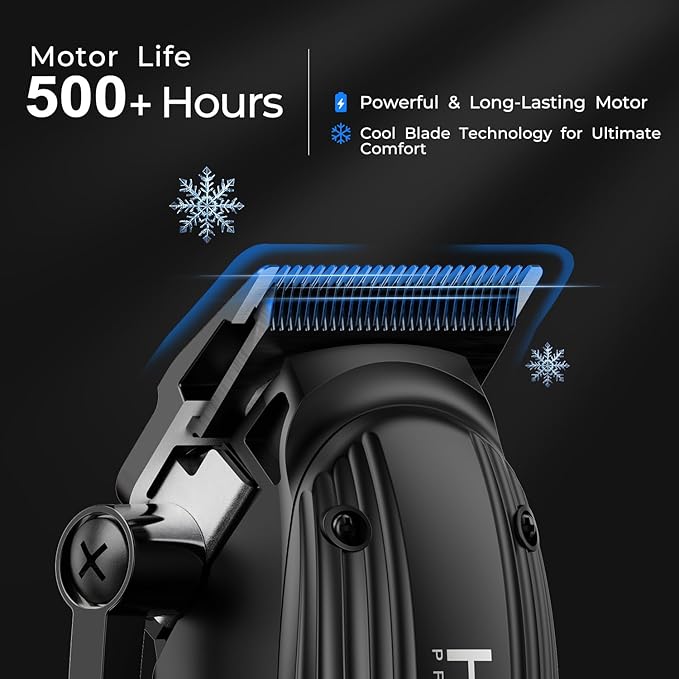 HUSH PROFESSIONAL Cordless Hair Clipper for Men – Low Noise Clippers with 2 Interchangeable Body Kits, Powerful Motor with Long Motor Life, Cool Blade Technology, 4H Fast Charging, LED Display
