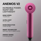 Elchim hair dryer - Anemos V2 Ultra-Light Professional Pink Purple