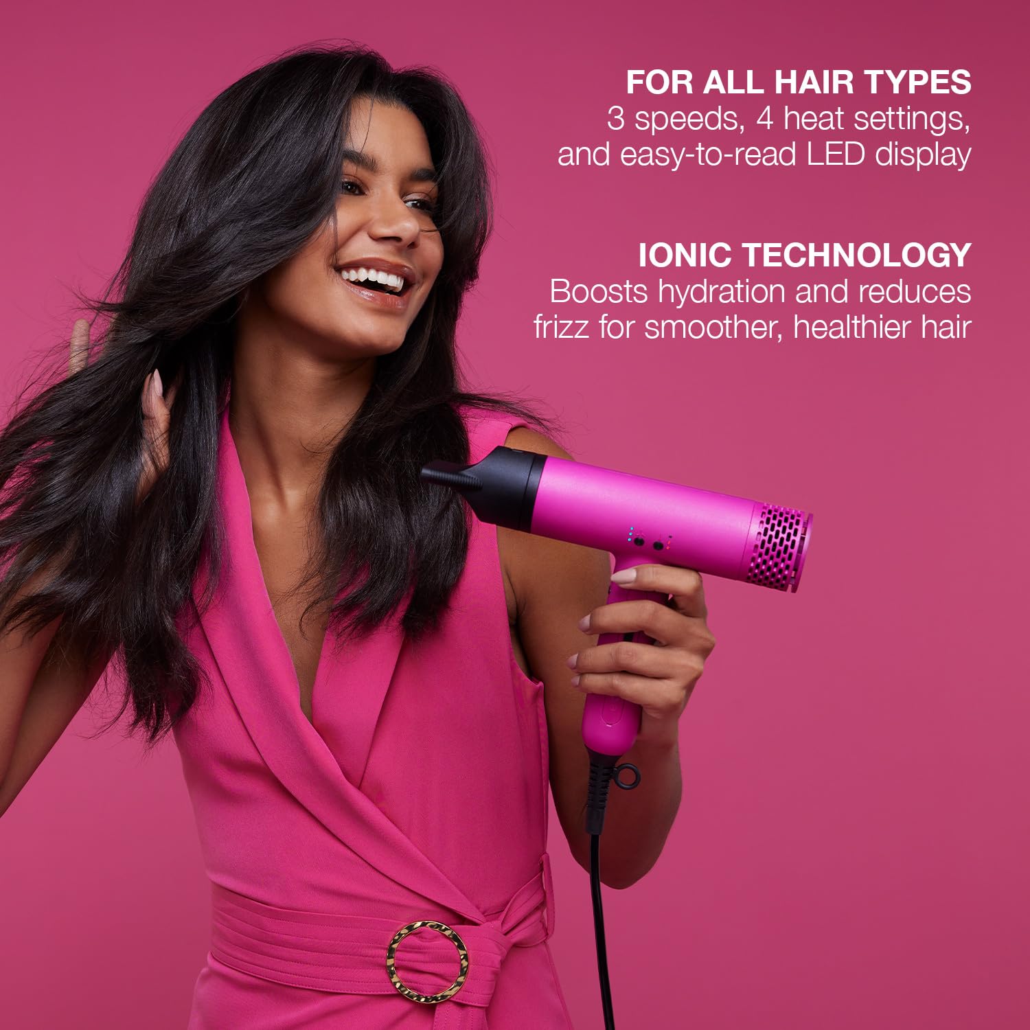 Elchim - Anemos V2 Ultra-Light Professional Hair Dryer with Sonic Micro-Brushless Technology - Pink Purple, 1875 Watts