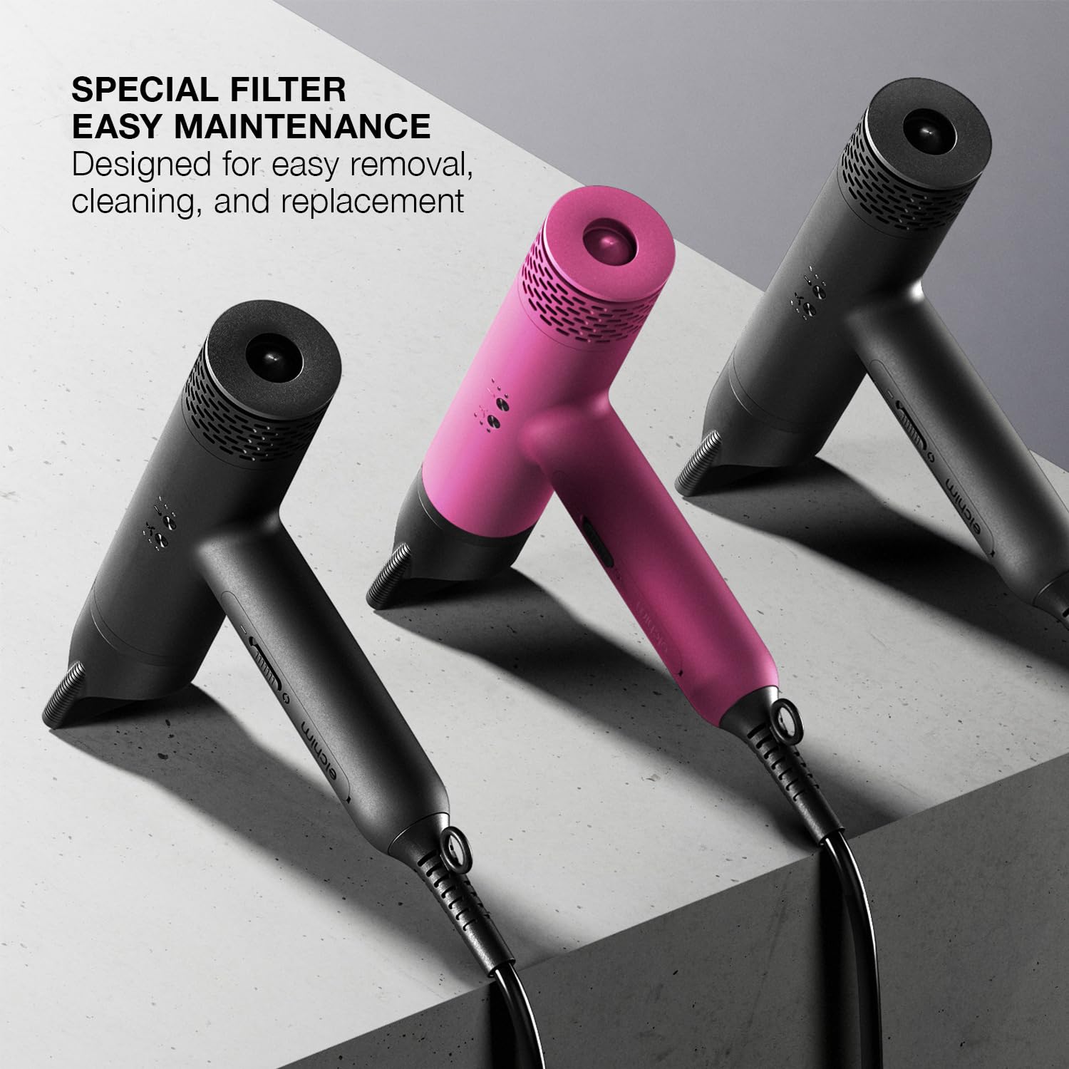 Elchim - Anemos V2 Ultra-Light Professional Hair Dryer with Sonic Micro-Brushless Technology - Pink Purple, 1875 Watts