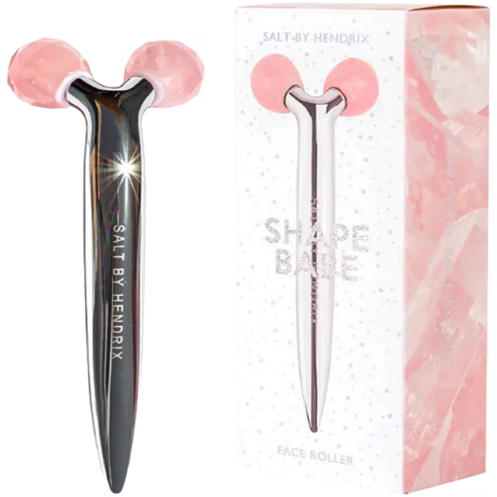 Salt by Hendrix face roller with packaging on a white background