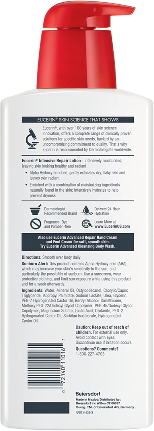 Eucerin Intensive Repair Lotion - Rich Lotion for Very Dry, Flaky Skin 500ml