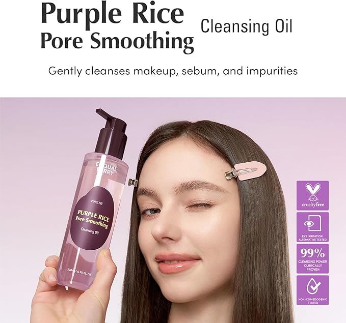 EQQUALBERRY PURPLE RICE PORE SMOOTHING CLEANSING OIL 200ML