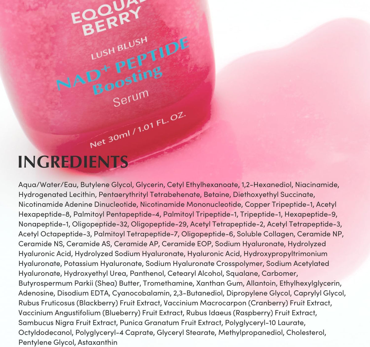 Eqqualberry NAD+ Peptide Boosting Smoothie Serum 30ml
