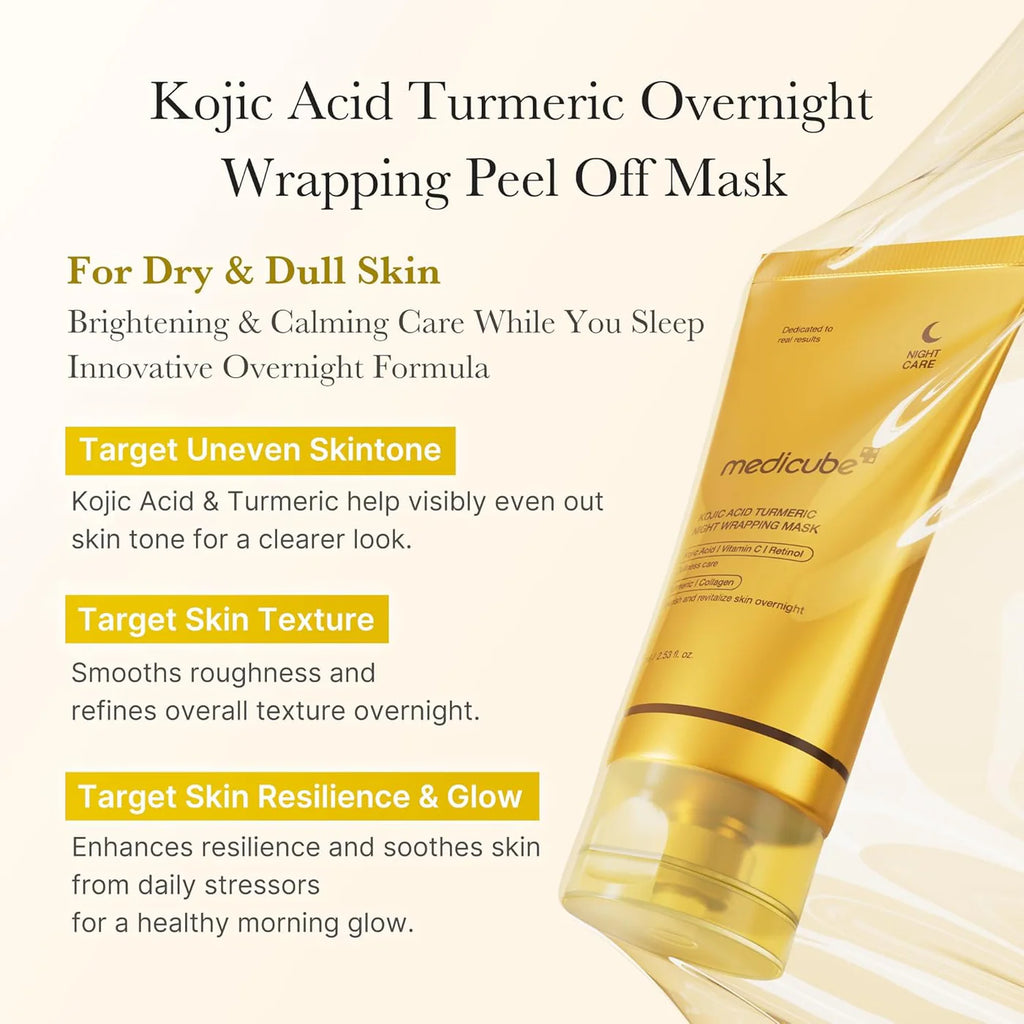 MEDICUBE Kojic Acid Turmeric Night Wrapping Mask collagen 75ml