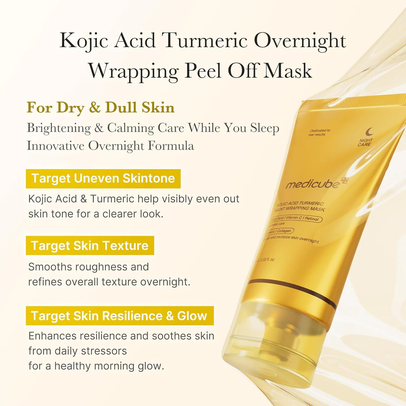 MEDICUBE Kojic Acid Turmeric Night Wrapping Mask collagen 75ml