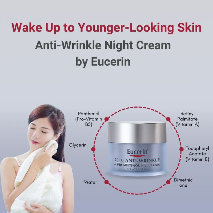 Eucerin Q10 Anti-Wrinkle Night Cream Enriched with Retinol - 48 gm