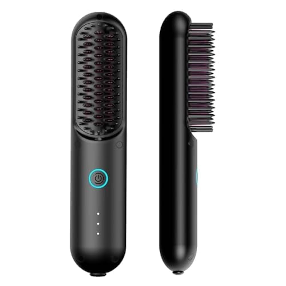 TYMO Porta Cordless Portable Hair Straightening Brush - Black