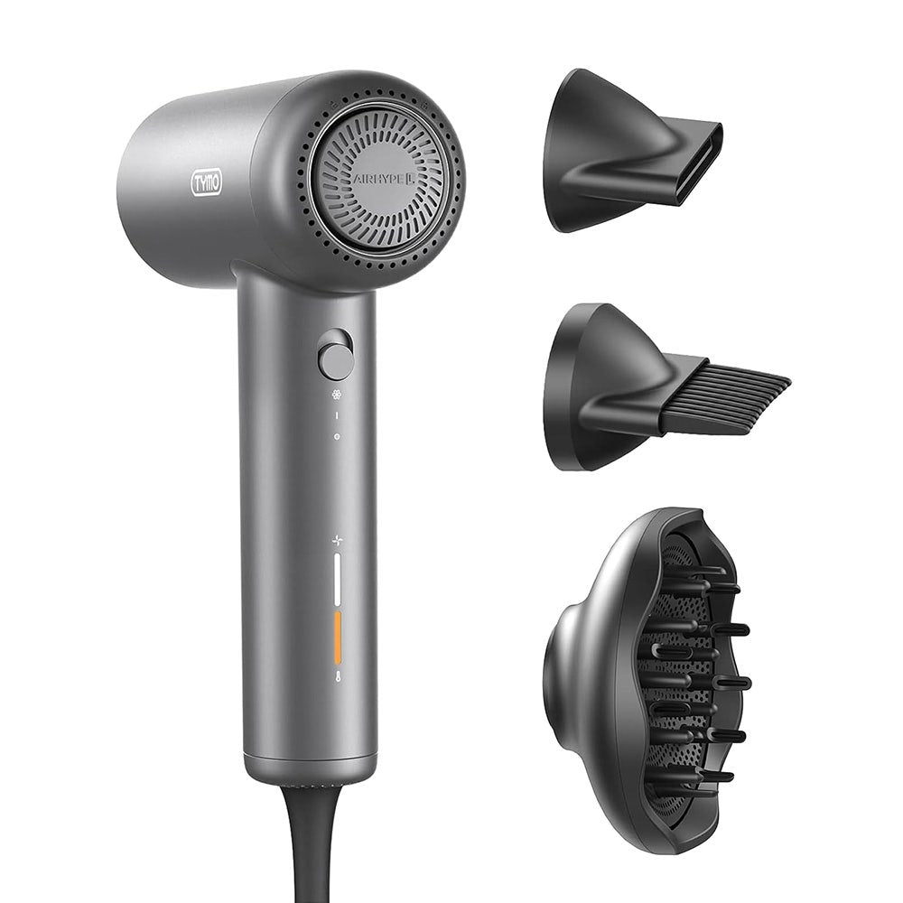 TYMO HC602 Airhype Lite High-Speed Hair Dryer Gray 3 Nozzles 240V