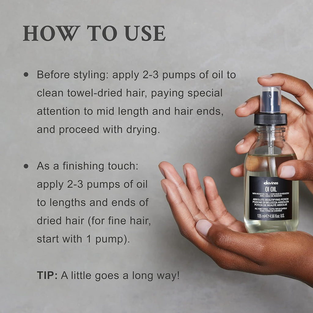 Davines OI Oil 50 ml – Anti‑Frizz Lightweight Beautifying Potion with Roucou Oil