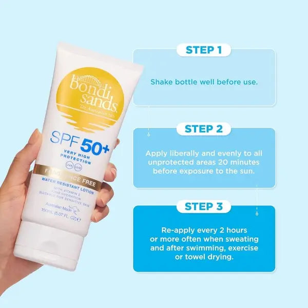 Bondi Sands Sunscreen Lotion SPF50+ – Fragrance Free 150 ml