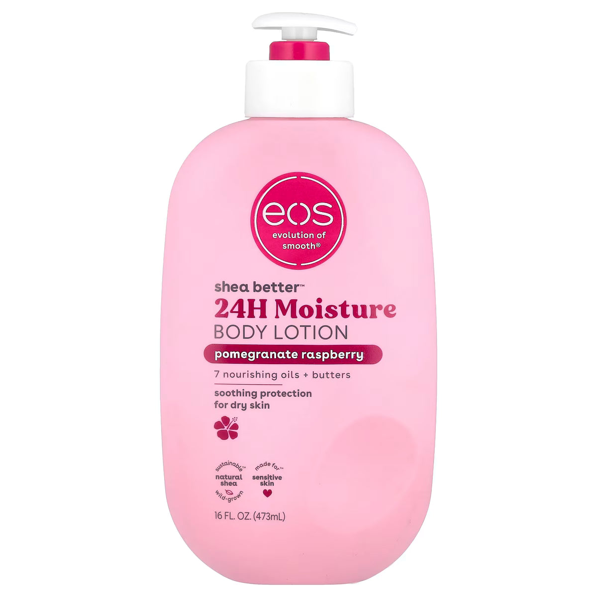 EOS, Shea Better™, 24H Moisture Body Lotion, Pomegranate Raspberry, 16 fl oz (473 ml)