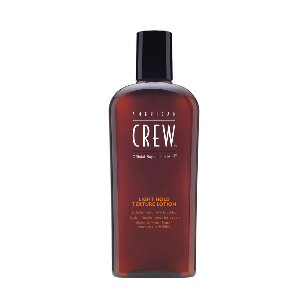 American Crew light hold texture lotion bottle on a white background