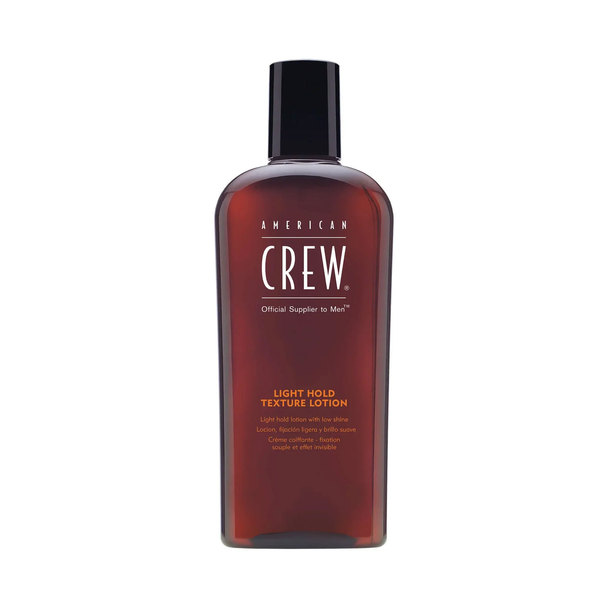 American Crew light hold texture lotion bottle on a white background