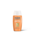 ISDIN FusionWater Magic Glow sunscreen bottle on a white background
