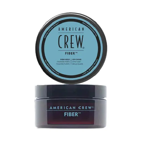 Two containers of American Crew Fiber product on a white background