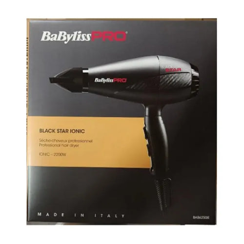 BaByliss PRO Black Star Ionic Hair Dryer 2200W Bab6250Ie