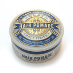 Jar of Capt. Fawcett's Hair Pomade with decorative label on a white background
