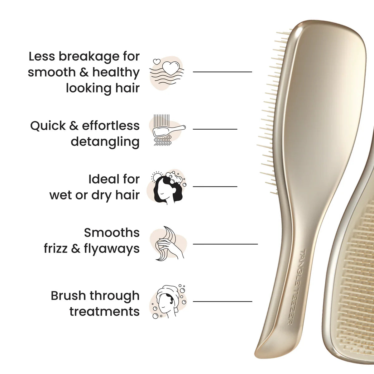 Tangle Teezer Special Edition Detangling Hairbrush Chrome Champagne Gold