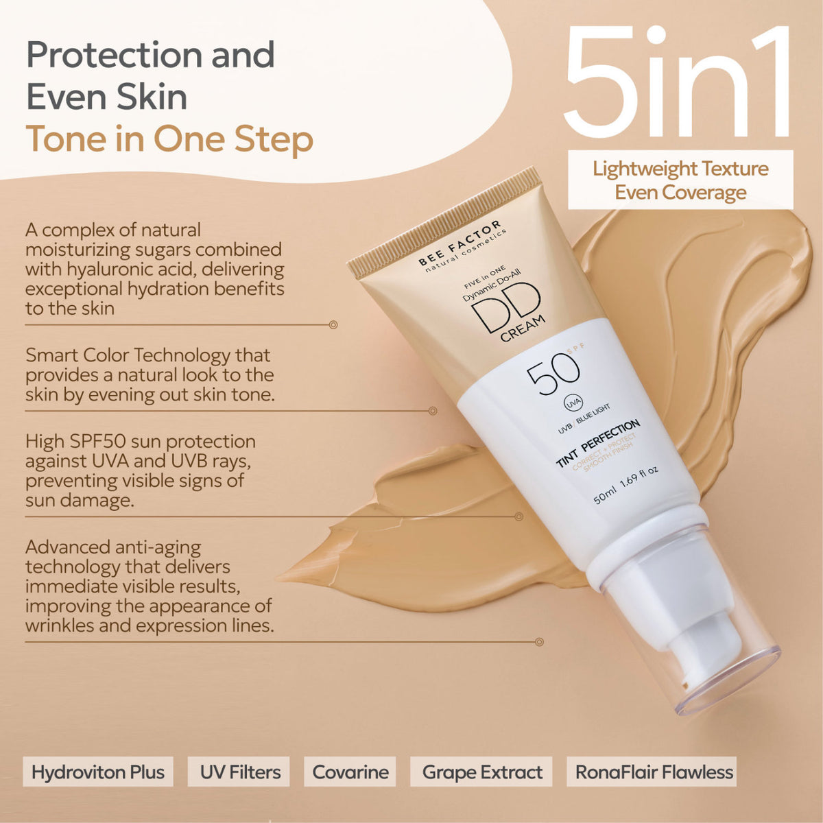 Bee Factor Natural Cosmetics DD Cream SPF50 Shade 01 60 ml