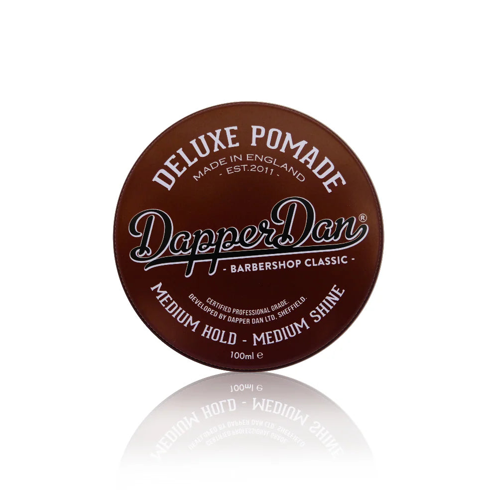 Dapper Dan Deluxe Pomade container on a white background