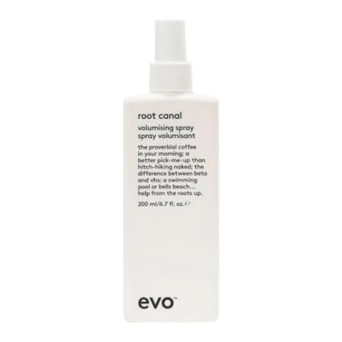 Evo root canal volumising spray bottle on a white background