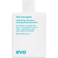 Evo 'the therapist' hydrating shampoo bottle on a white background