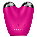 Pink electronic device with silver accents on a white background, featuring the brand 'GESKE'.